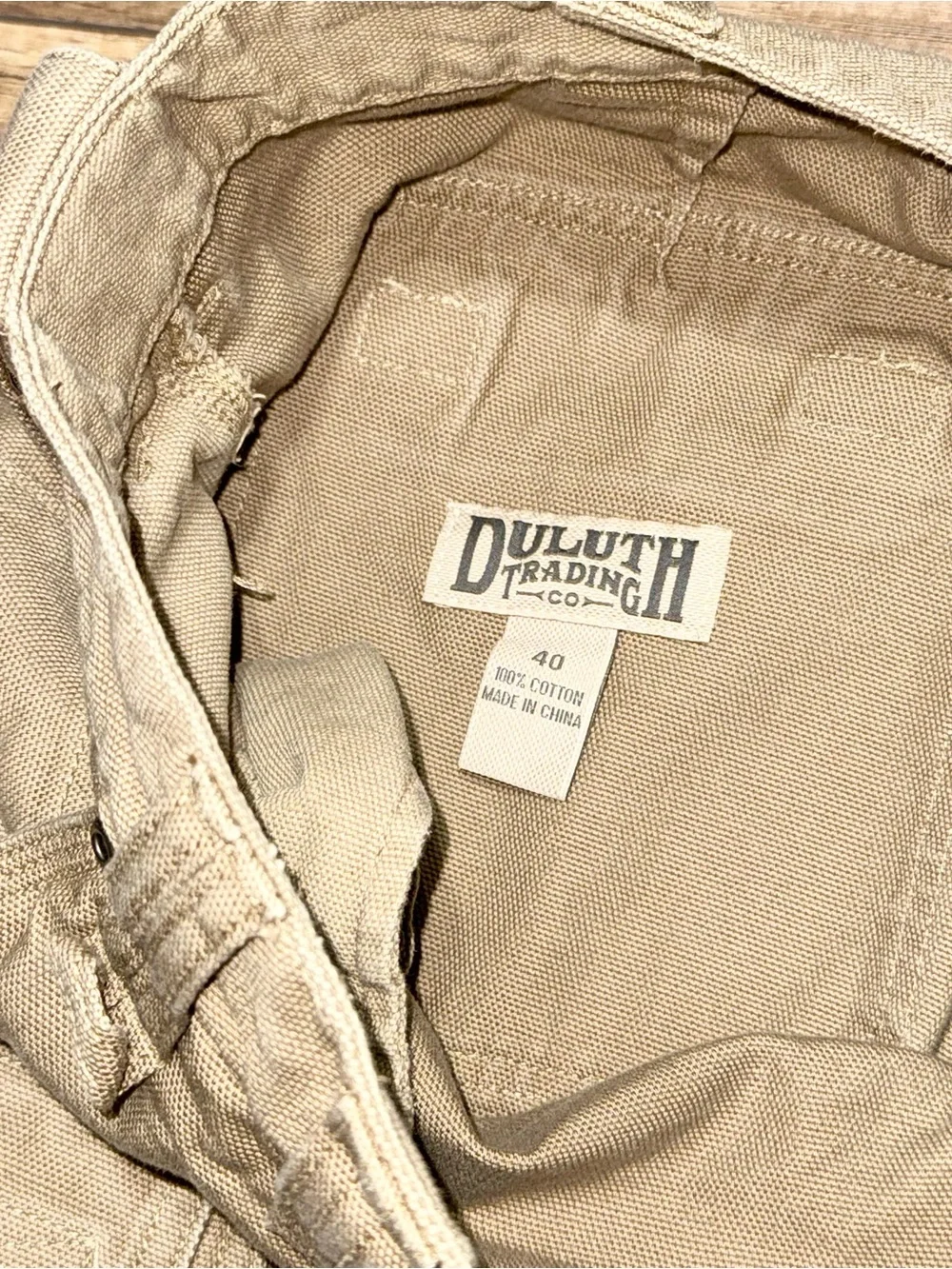 Duluth Trading Co Carpenter Cargo Khaki Heavyweight Army Workwear Shorts Mens 40